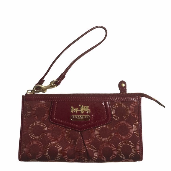 Coach Madison optic c large wristlet clutch bag